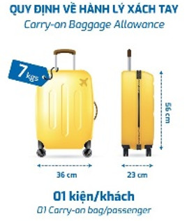 vietravel airlines hành lý xách tay kiểm tra tại quầy thủ tục