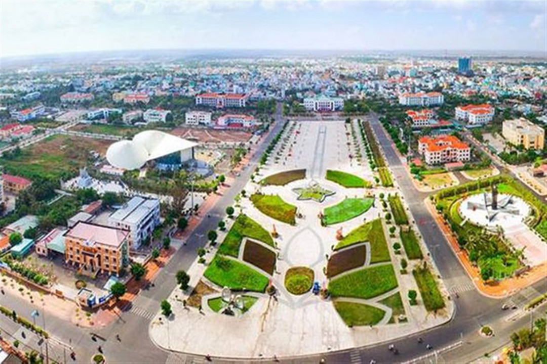 Toàn cảnh Quảng trường Hùng Vương Bạc Liêu nhìn từ trên cao