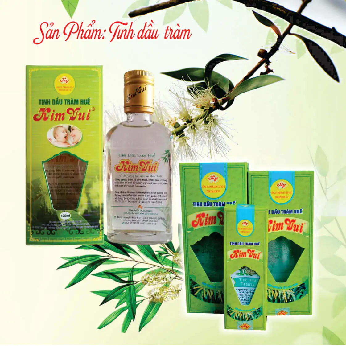 15+ Đặc Sản Huế Làm Quà Dễ Mang Về, Chuẩn Vị Cố Đô 4 Chai dầu tràm Kim Vui nổi tiếng ở Huế