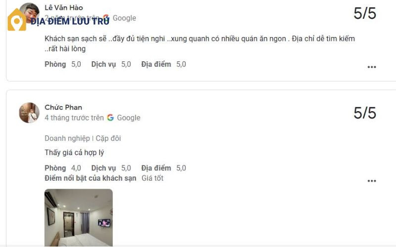 Đánh giá tích cực từ khách hàng về Ha My Hotel