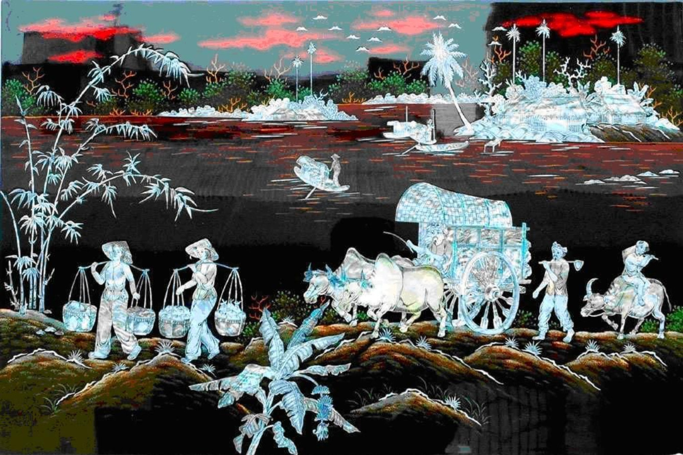 những tác phẩm khảm trai độc đáo từ làng Chuôn Ngọ Phú Xuyên