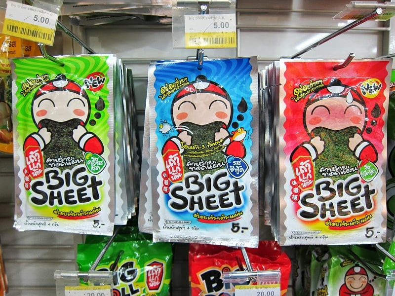 Top 15 Đặc Sản Thái Lan Làm Quà Hấp Dẫn Không Thể Bỏ Qua 4 Snack rong biển ăn liền là món đặc sản vừa ngon vừa bổ dưỡng