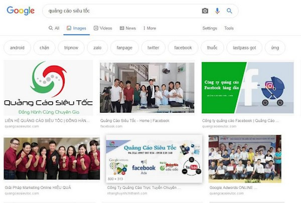 Hình ảnh minh họa Thumbnail trên google