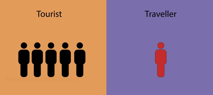 Tourist đi theo nhóm, Traveler thích đi một mình để tận hưởng trọn vẹn chuyến đi