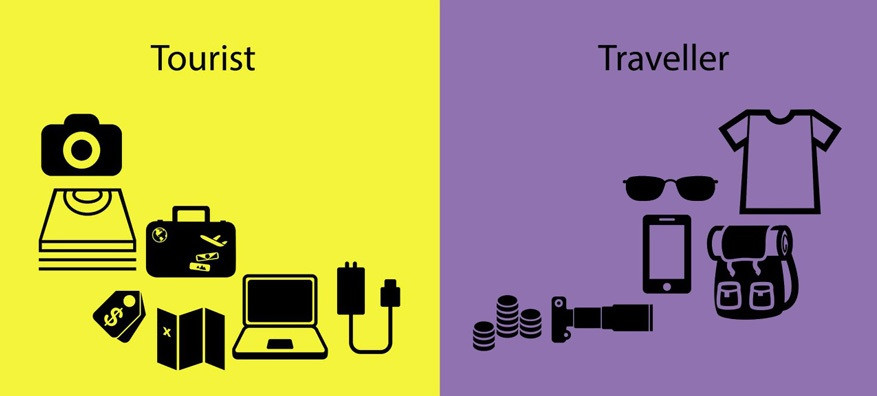 Hành lý mang theo của tourist và traveler cũng không hề giống nhau
