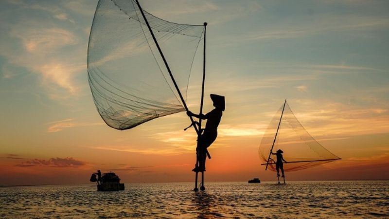 Khung cảnh yên bình của bãi biển Cồn Đen ở Thái Thụy