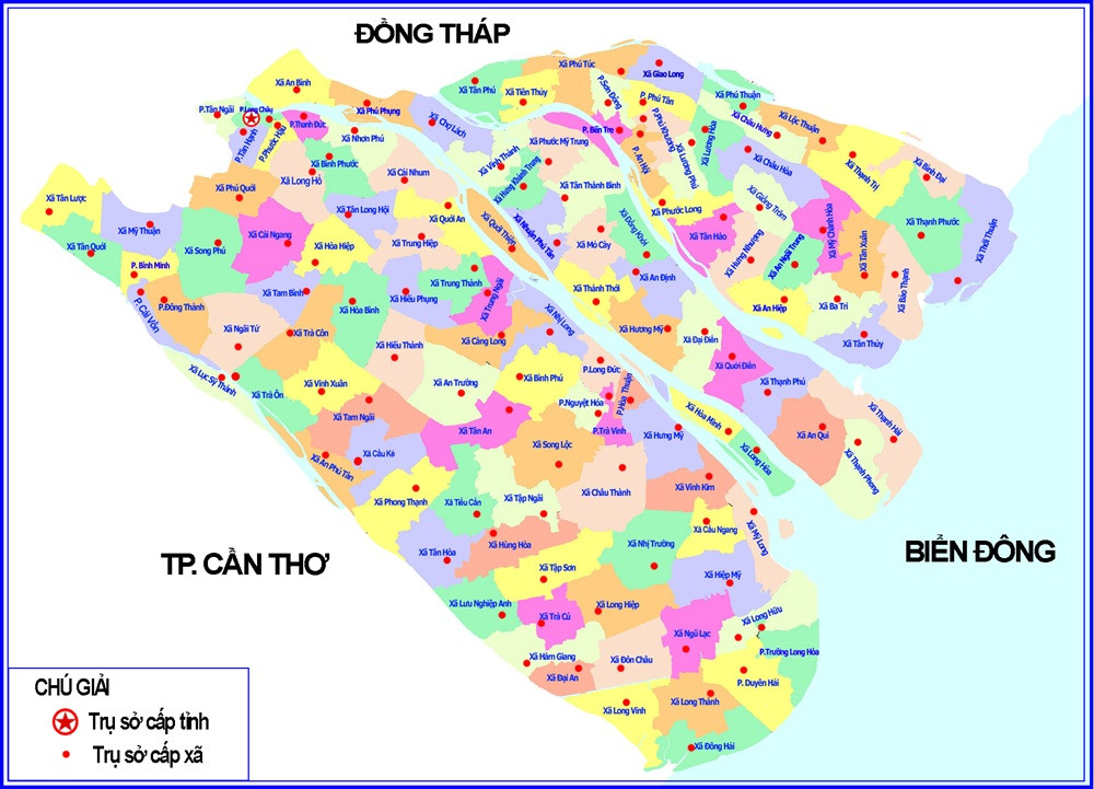 Cập Nhật Bản Đồ Miền Tây Sau Sáp Nhập: 6 Tỉnh Mới và Ảnh Hưởng Đến Du Lịch 3 Bản đồ hành chính tỉnh Vĩnh Long mới hợp nhất từ Vĩnh Long, Bến Tre và Trà Vinh