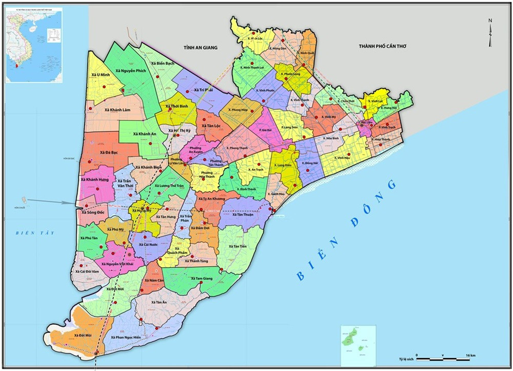 Cập Nhật Bản Đồ Miền Tây Sau Sáp Nhập: 6 Tỉnh Mới và Ảnh Hưởng Đến Du Lịch 5 Bản đồ Cà Mau mới, bao gồm cả vùng biển và hệ sinh thái rừng ngập mặn
