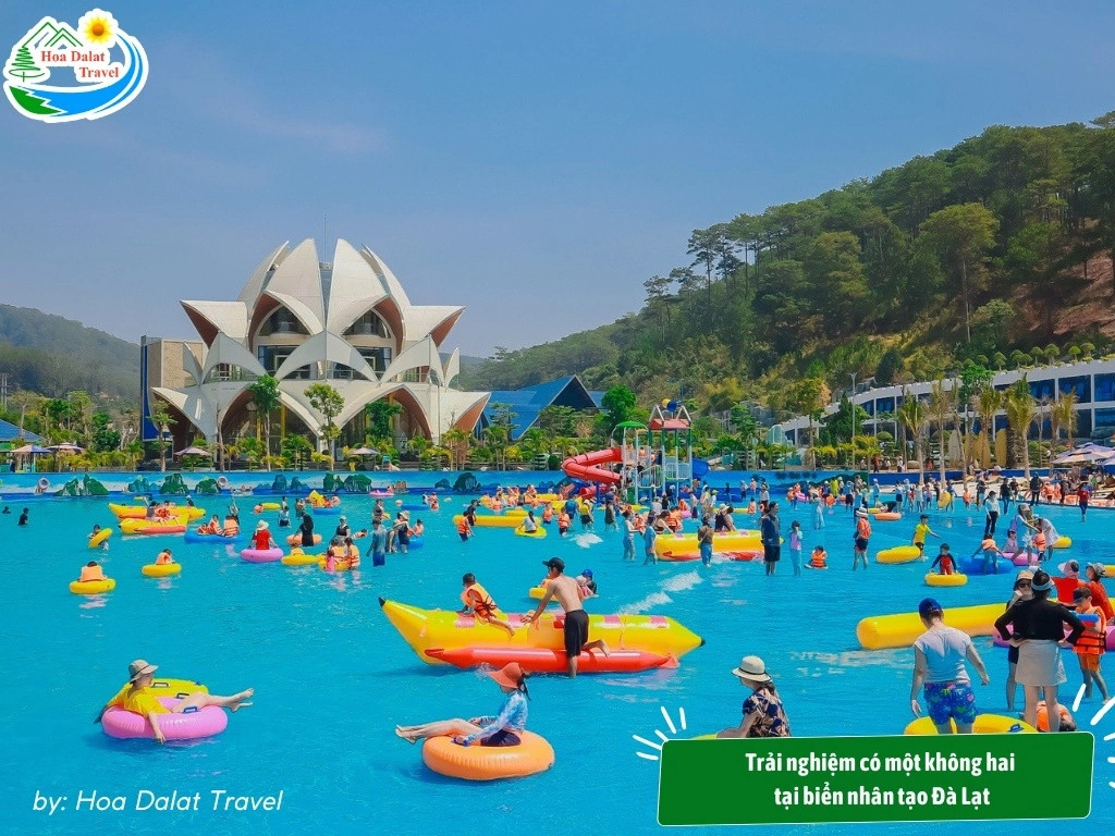 Toàn cảnh bãi biển nhân tạo độc đáo trên cao nguyên Lâm Đồng