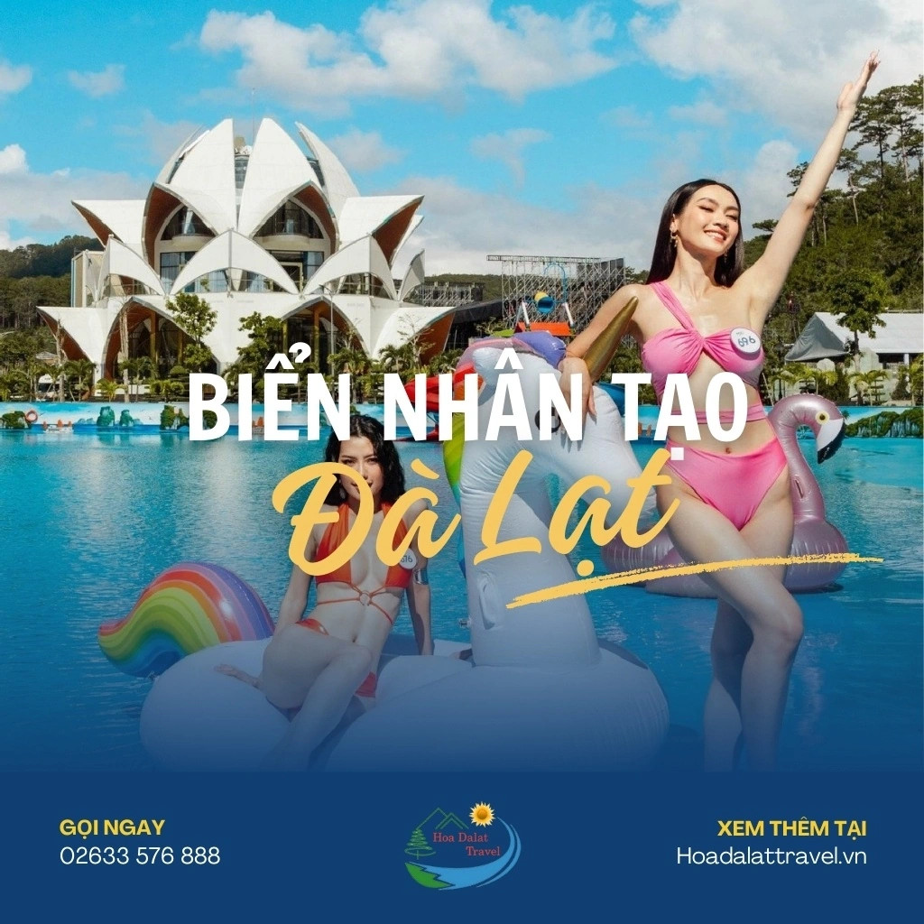 Toàn cảnh biển nhân tạo tại Tea Resort Prenn giữa lòng Đà Lạt