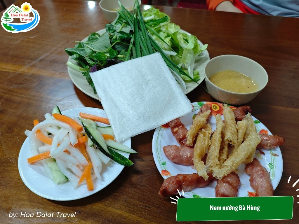 11+ Trải Nghiệm Hấp Dẫn Cho Chuyến Khám Phá "Đà Lạt Về Đêm" Lãng Mạn và Tiết Kiệm 21 Nem nướng Bà Hùng có hương vị hấp dẫn, khó cưỡng