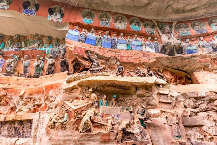 Các bức phù điêu độc đáo tại tượng khắc đá Đại Túc, Trung Quốc