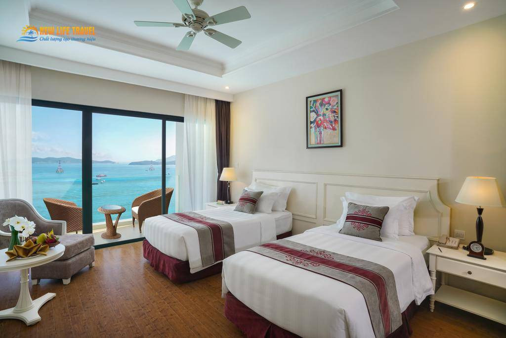 Khung cảnh bãi biển tại khu nghỉ dưỡng Vinpearl Nha Trang