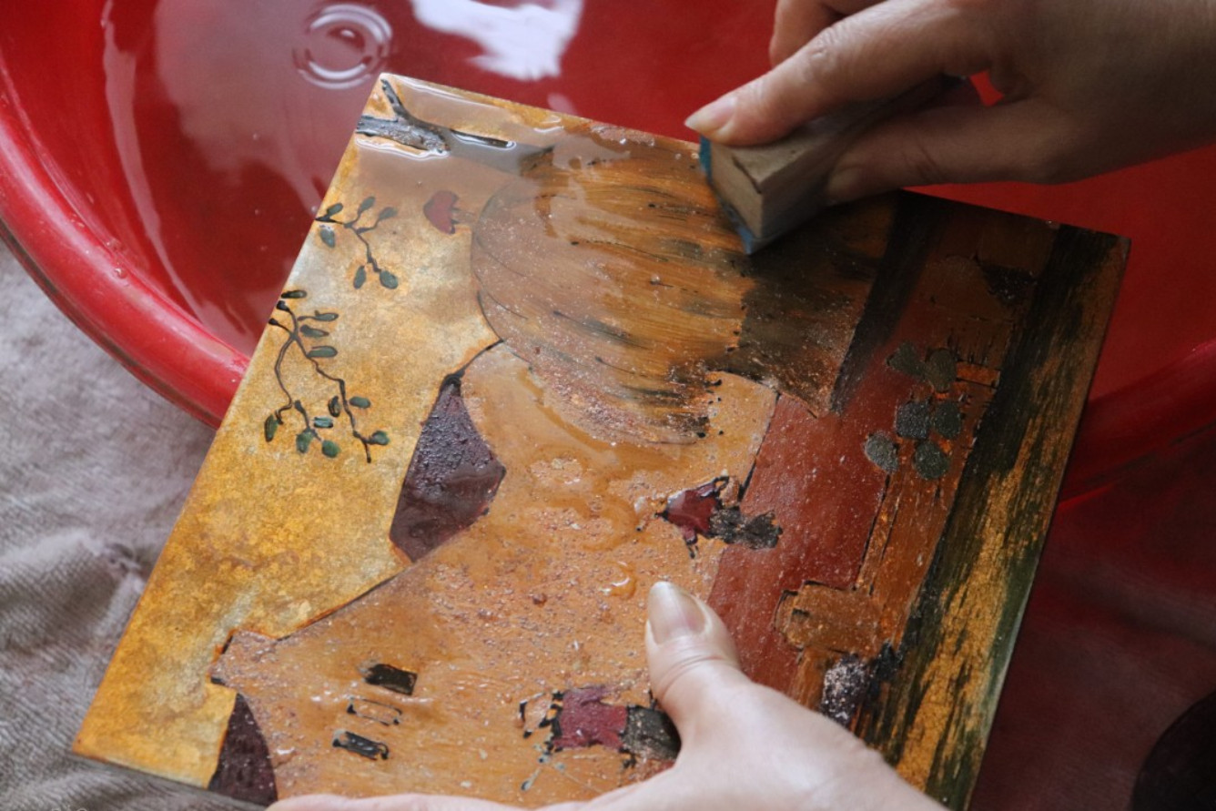 Các sản phẩm sơn mài truyền thống mang phong cách độc đáo của làng Hạ Thái