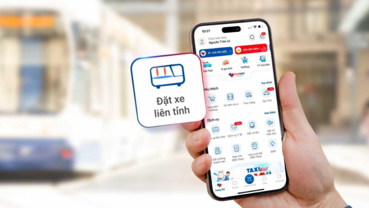 Màn hình đặt vé xe khách Quy Nhơn Sài Gòn trên ứng dụng VNPAY App