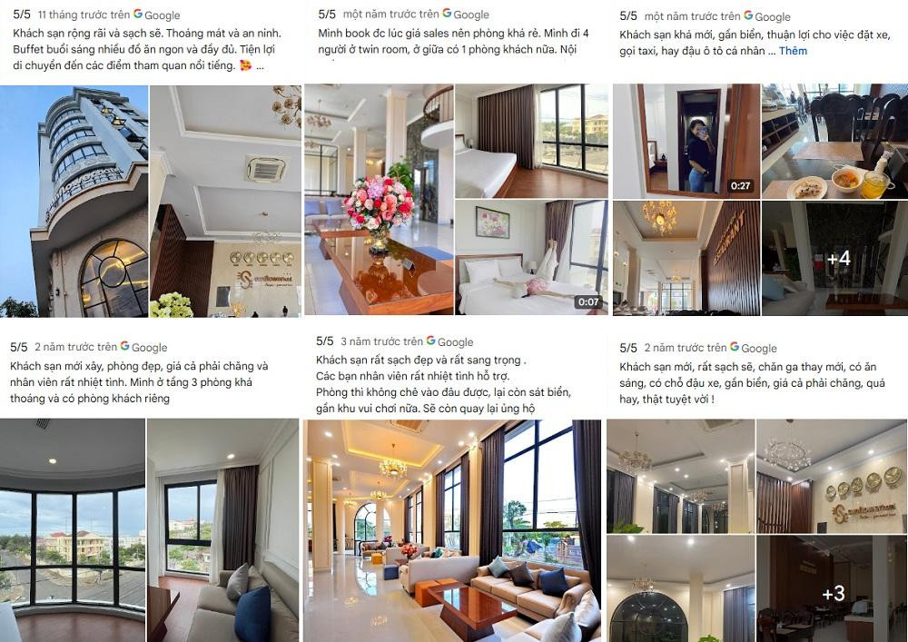 Top 8 Khách sạn Tuy Hòa Lý tưởng cho hành trình khám phá Phú Yên 15 Màn hình hiển thị các đánh giá của khách hàng về Sunflower Tuy Hoa Hotel trên Google Maps