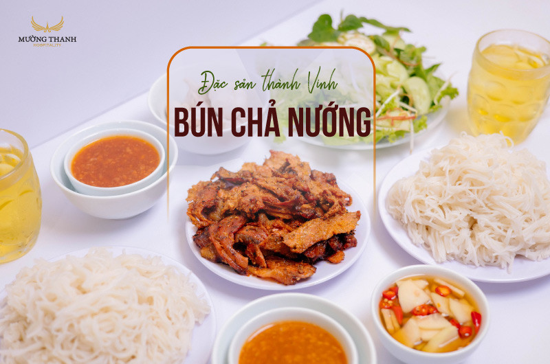 Khám Phá Ẩm Thực Vinh: Những Món Ngon Thành Phố Vinh Không Thể Bỏ Lỡ 3 Bún chả nướng với những miếng chả vàng thơm, ăn kèm rau sống và bún tươi