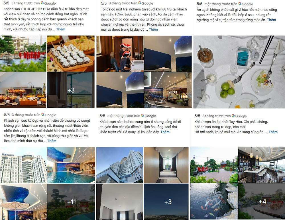 Top 8 Khách sạn Tuy Hòa Lý tưởng cho hành trình khám phá Phú Yên 4 Màn hình hiển thị các đánh giá và xếp hạng của khách hàng về TUI BLUE Tuy Hòa trên Google Maps