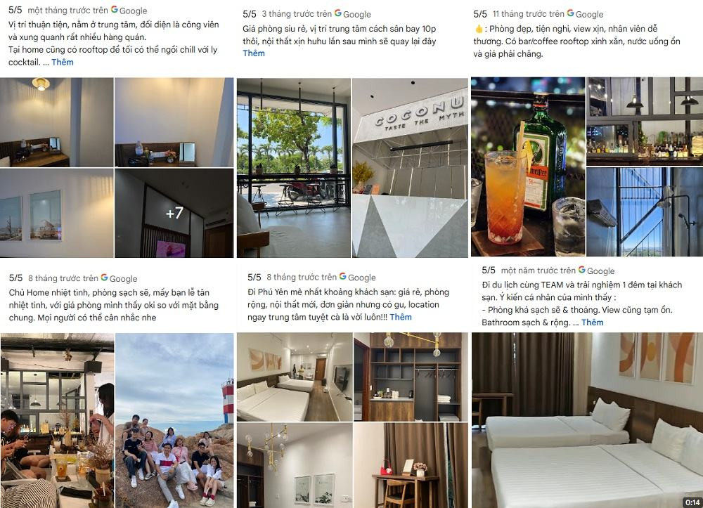 Top 8 Khách sạn Tuy Hòa Lý tưởng cho hành trình khám phá Phú Yên 13 Giao diện Google Maps hiển thị các đánh giá của khách hàng về Coconut Hotel Phu Yen