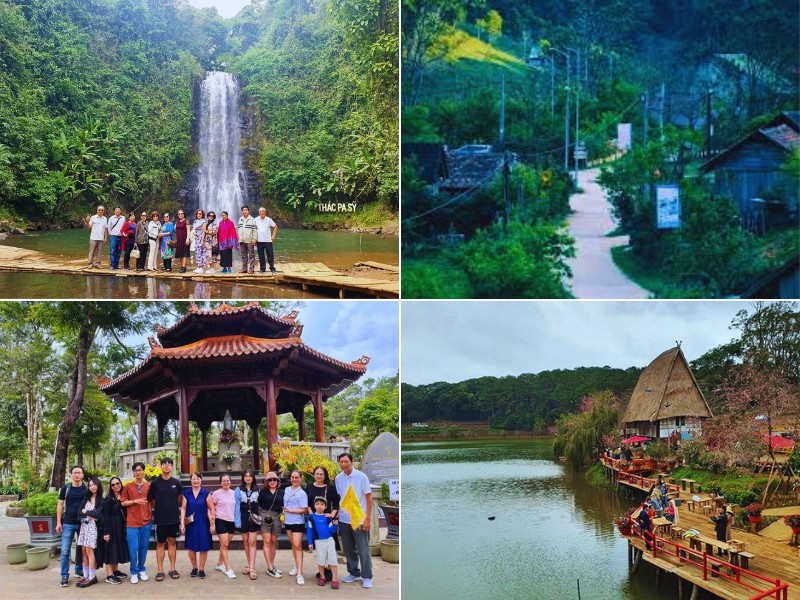 Toàn cảnh thác Pa Sỹ hùng vĩ tại Măng Đen vào buổi chiều ngày thứ 2