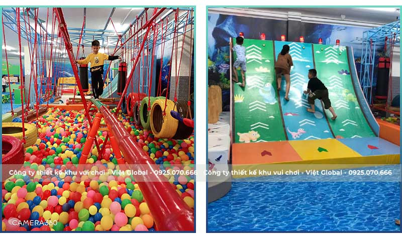 Khu vực vận động dành cho trẻ em tại Victory Kids với nhiều trò chơi thử thách