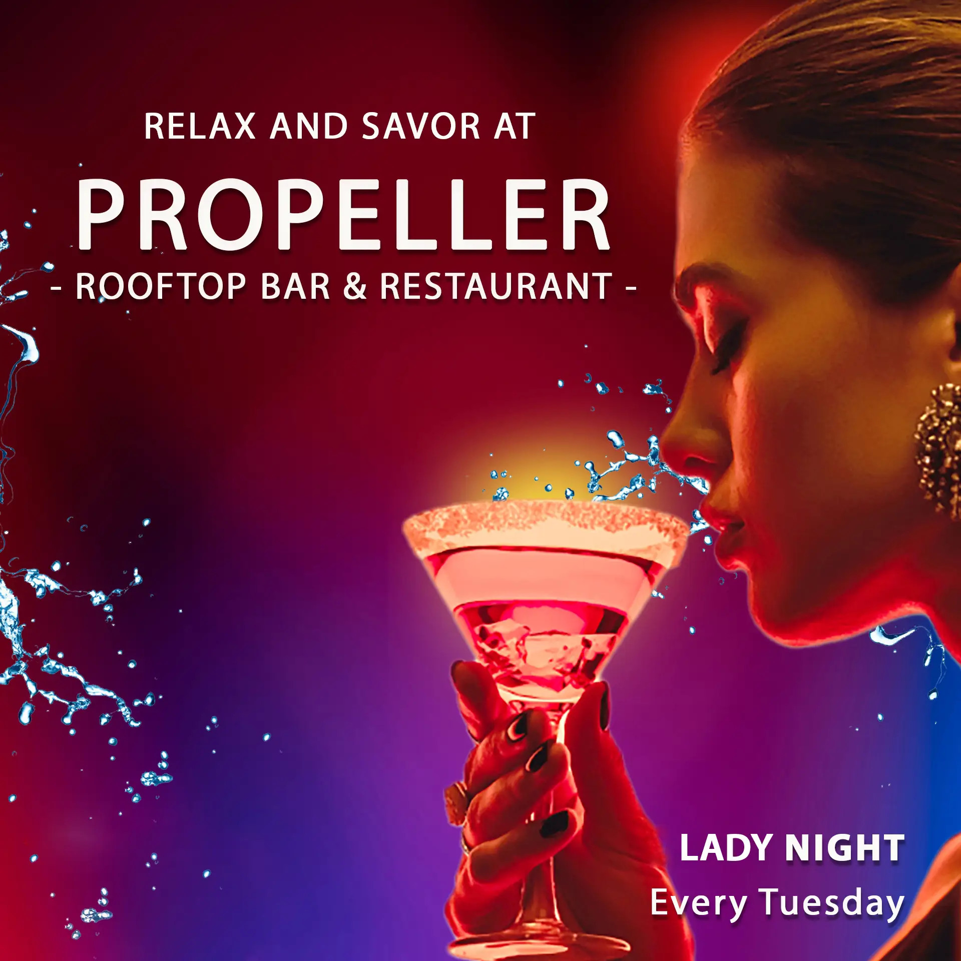 Không gian sang trọng và lãng mạn của Propeller Rooftop Bar tại Bay Hotel Hồ Chí Minh, lý tưởng cho những buổi tối thư giãn.