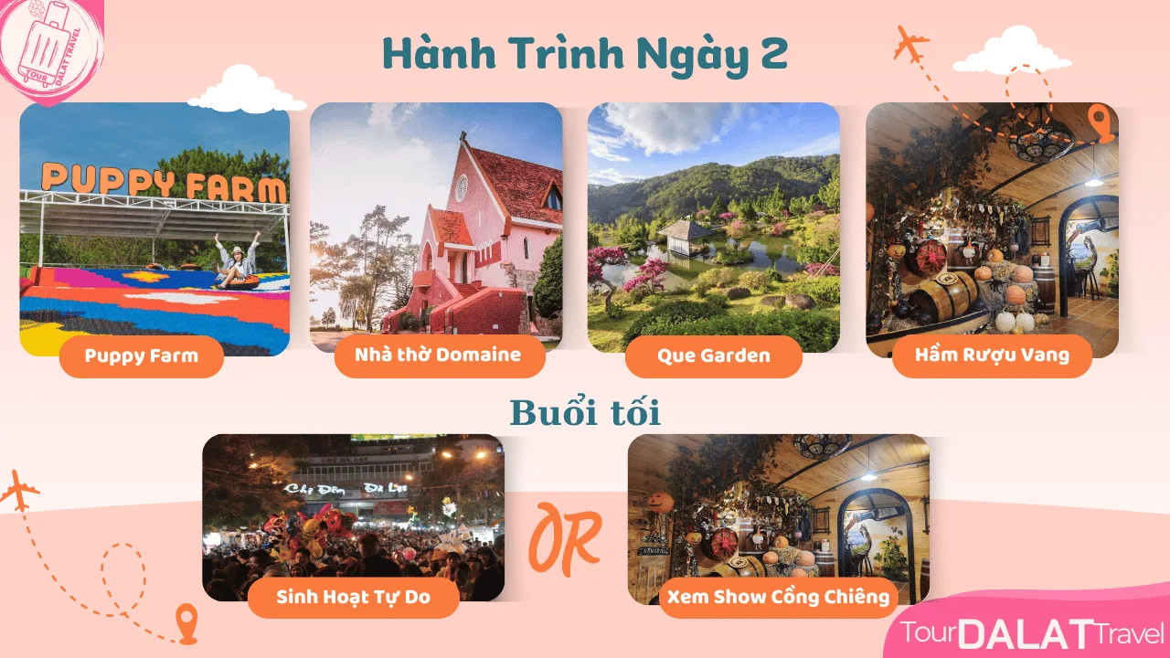 Lịch trình chi tiết ngày 2 của tour Đà Lạt 3 ngày 2 đêm