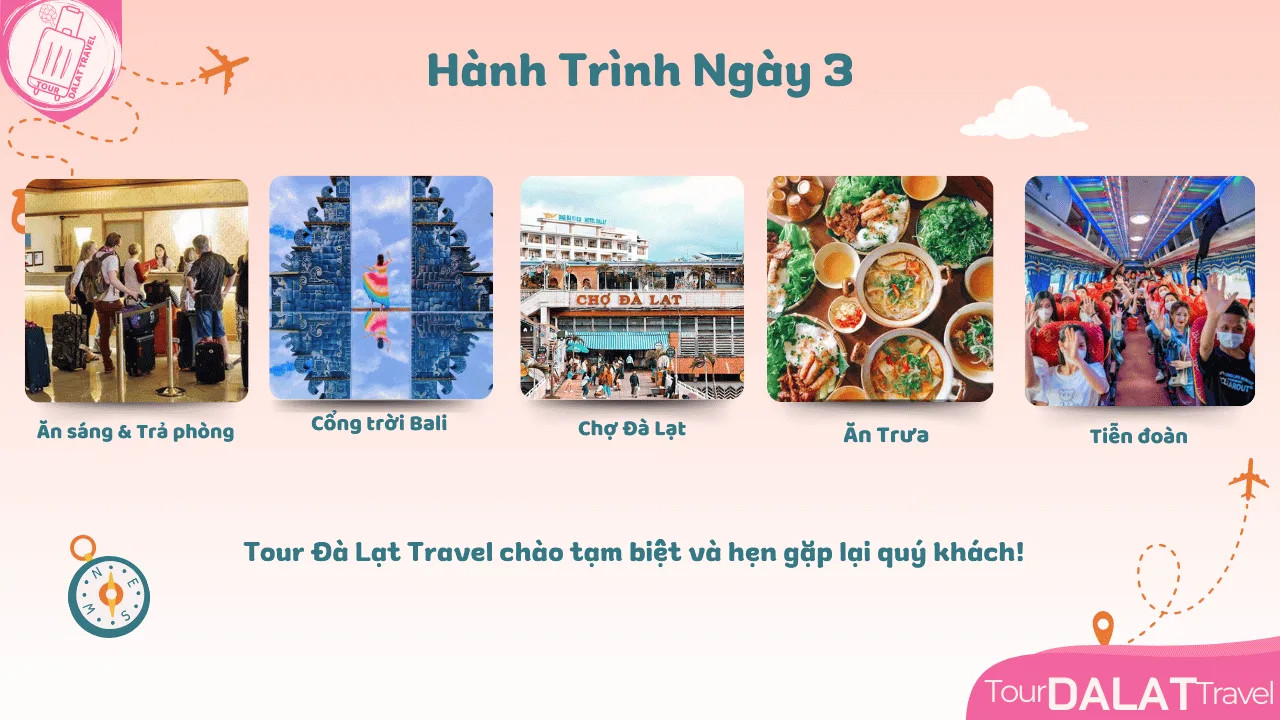 Lịch trình chi tiết ngày 3 của tour Đà Lạt 3 ngày 2 đêm