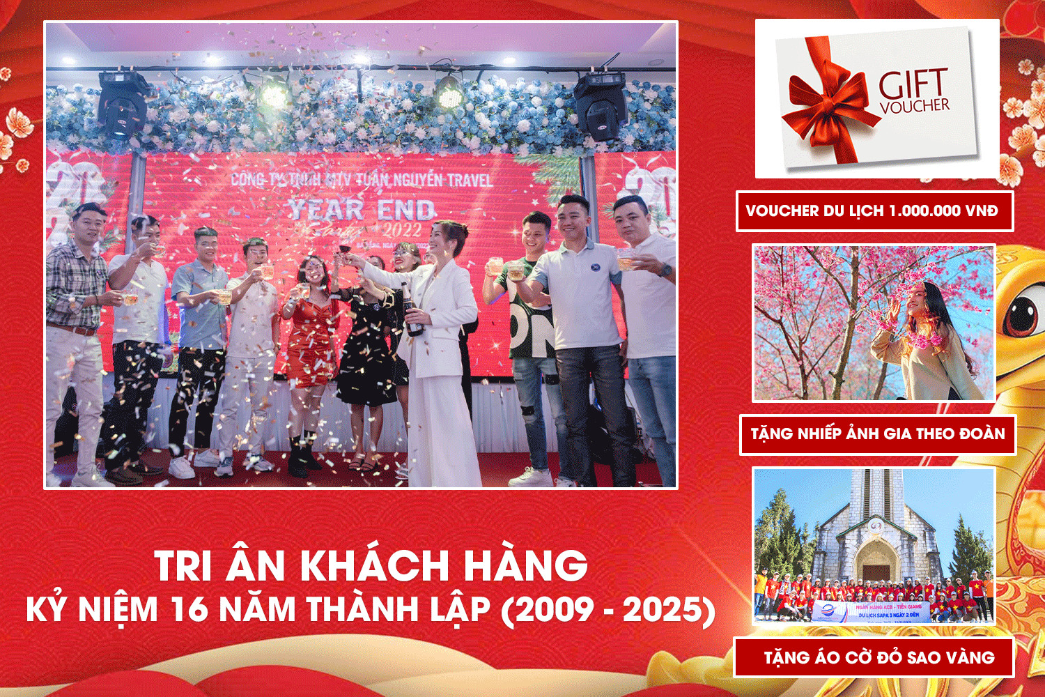 Quà tặng tri ân khách hàng nhân dịp kỷ niệm 16 năm thành lập Tuấn Nguyễn Travel