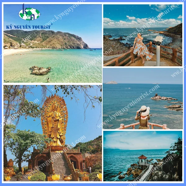 Con đường đi bộ ven biển Eo Gió uốn lượn giữa những dãy núi đá hùng vĩ