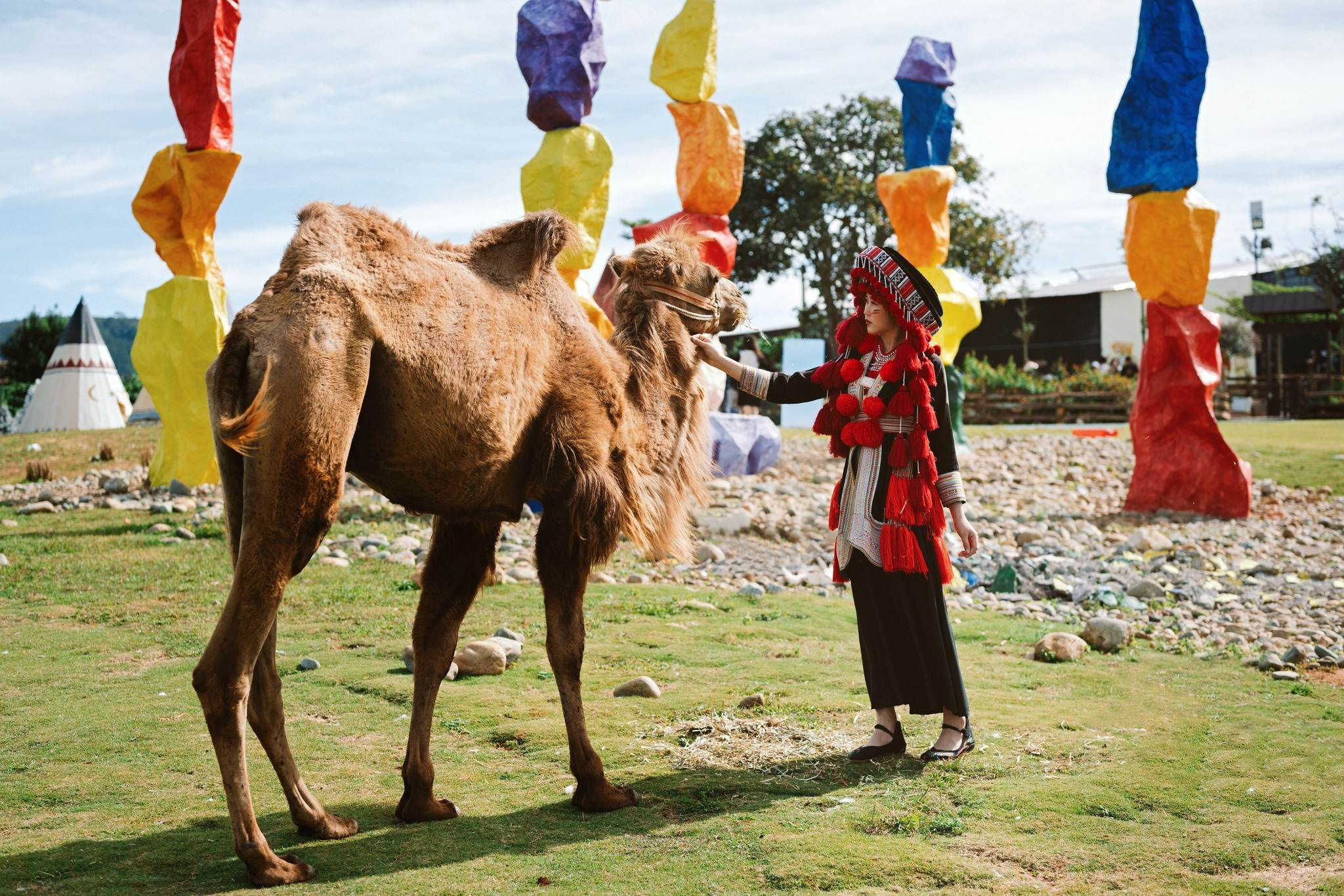 Du khách vui vẻ trượt cỏ tại Mongo Land Đà Lạt