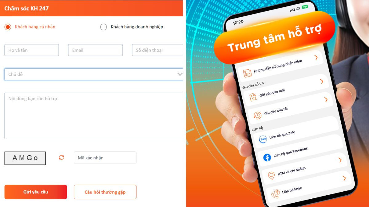 Liên hệ tổng đài MSB qua Form thông tin