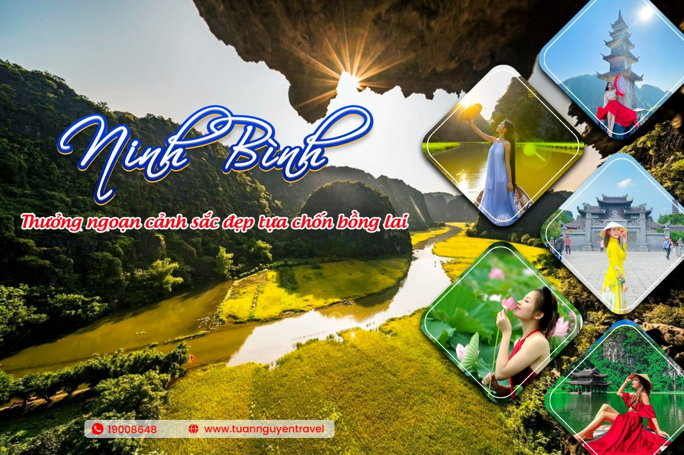 Du khách chèo thuyền khám phá hang động tại khu du lịch Tràng An, Ninh Bình