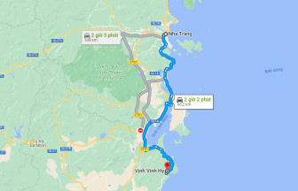 Cung đường di chuyển từ Nha Trang với vịnh Vĩnh Hy