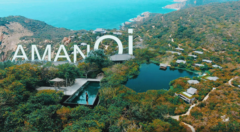 Toàn cảnh khu nghỉ dưỡng Amanoi Ninh Thuận với kiến trúc độc đáo giữa thiên nhiên hùng vĩ