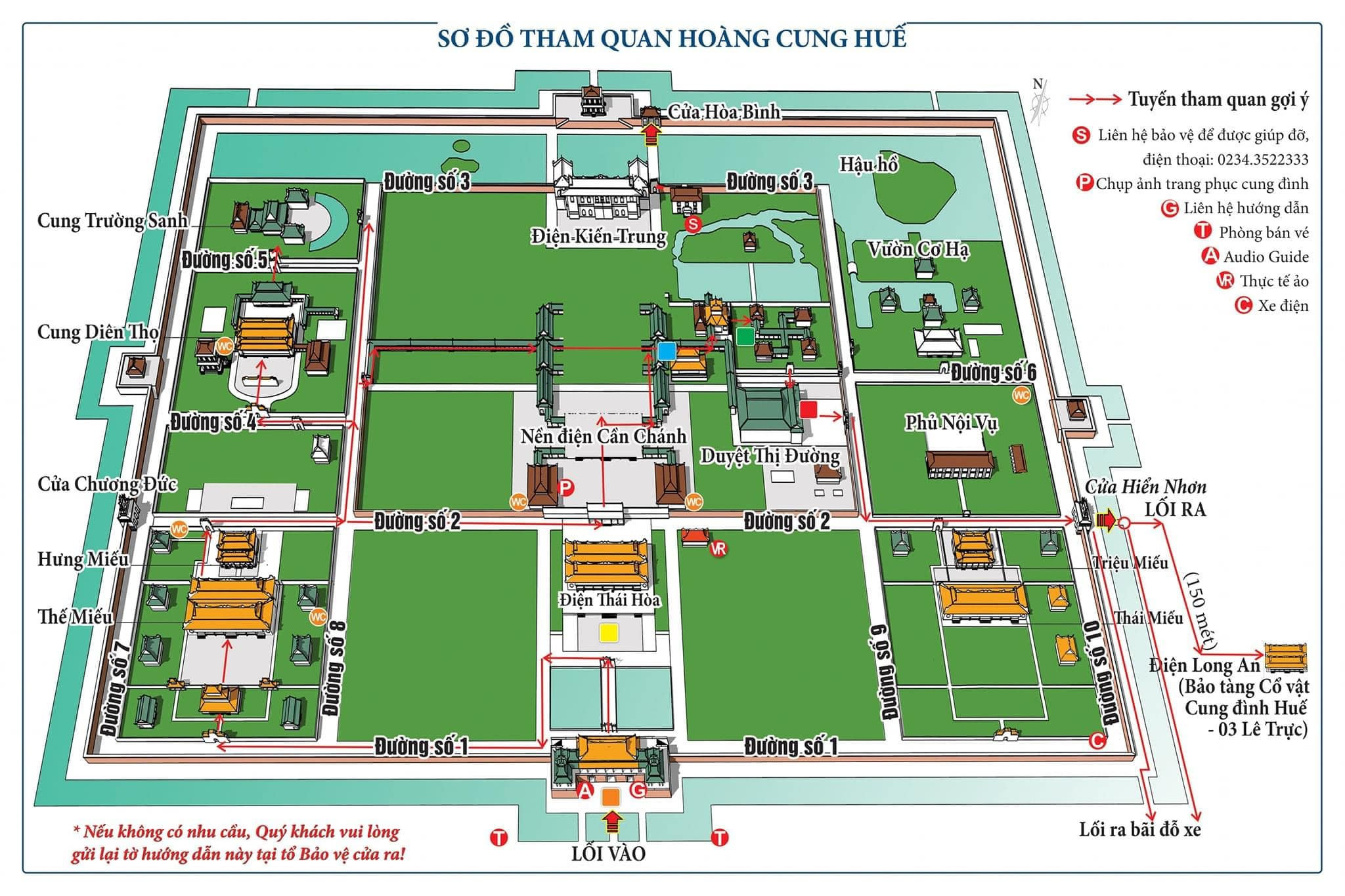 Khám phá Đại Nội Huế: Cẩm nang chi tiết về trái tim Cố đô 2 Sơ đồ tổng thể Kinh thành Huế, hiển thị các khu vực chính như Hoàng thành và Tử Cấm thành