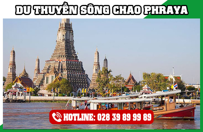 Du thuyền trên sông Chao Phraya với những ngôi chùa cổ kính hai bên bờ