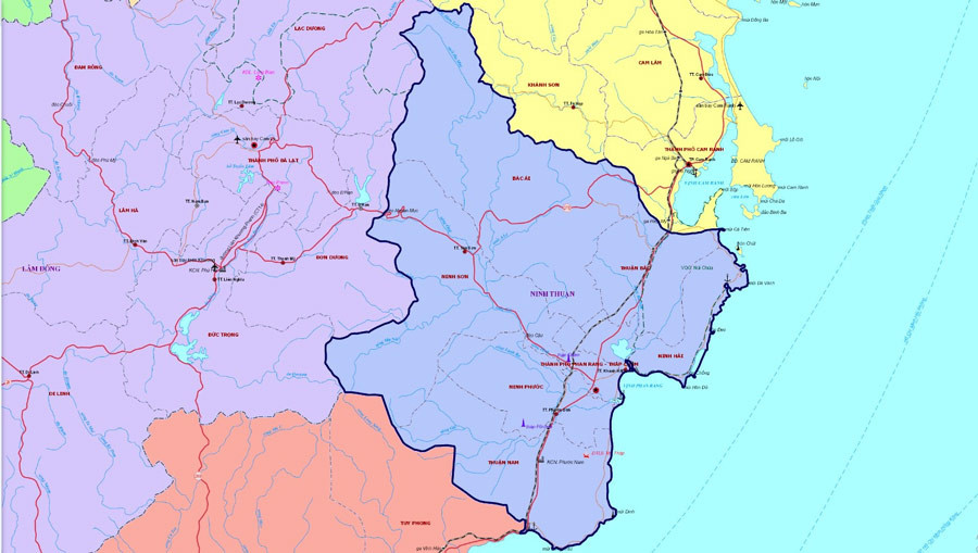 Khám phá Ninh Thuận ở đâu: Vị trí, cách di chuyển và điểm đến hấp dẫn 2 Sơ đồ các tỉnh giáp ranh với Ninh Thuận