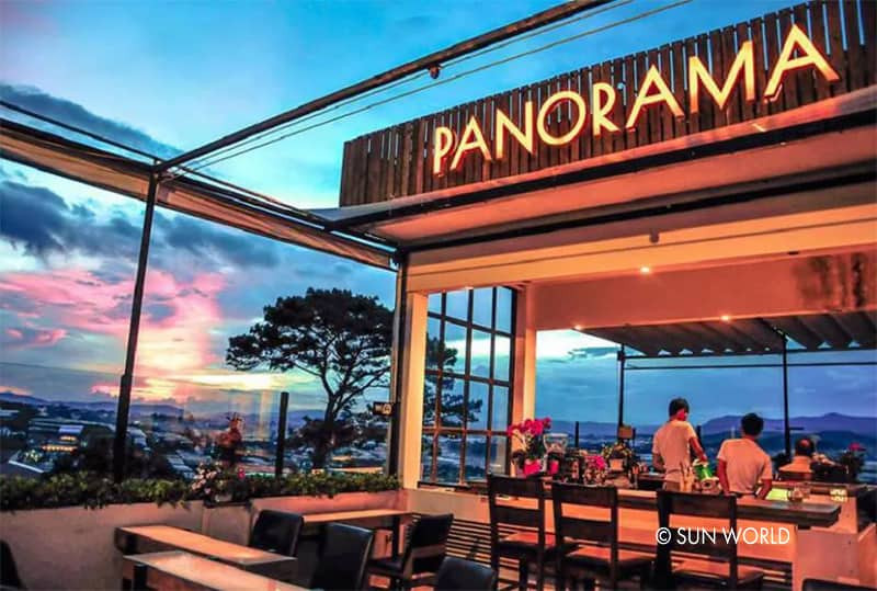 Panorama cafe Hòn Thơm tuyệt đẹp trong cảnh hoàng hôn
